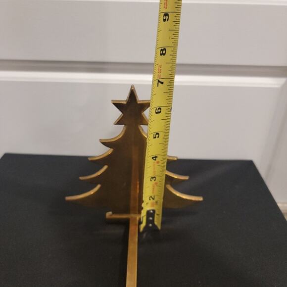 Vintage Christmas Tree Stocking Hanger Brass Mantel Holder Gold Weighted - Picture 9 of 9